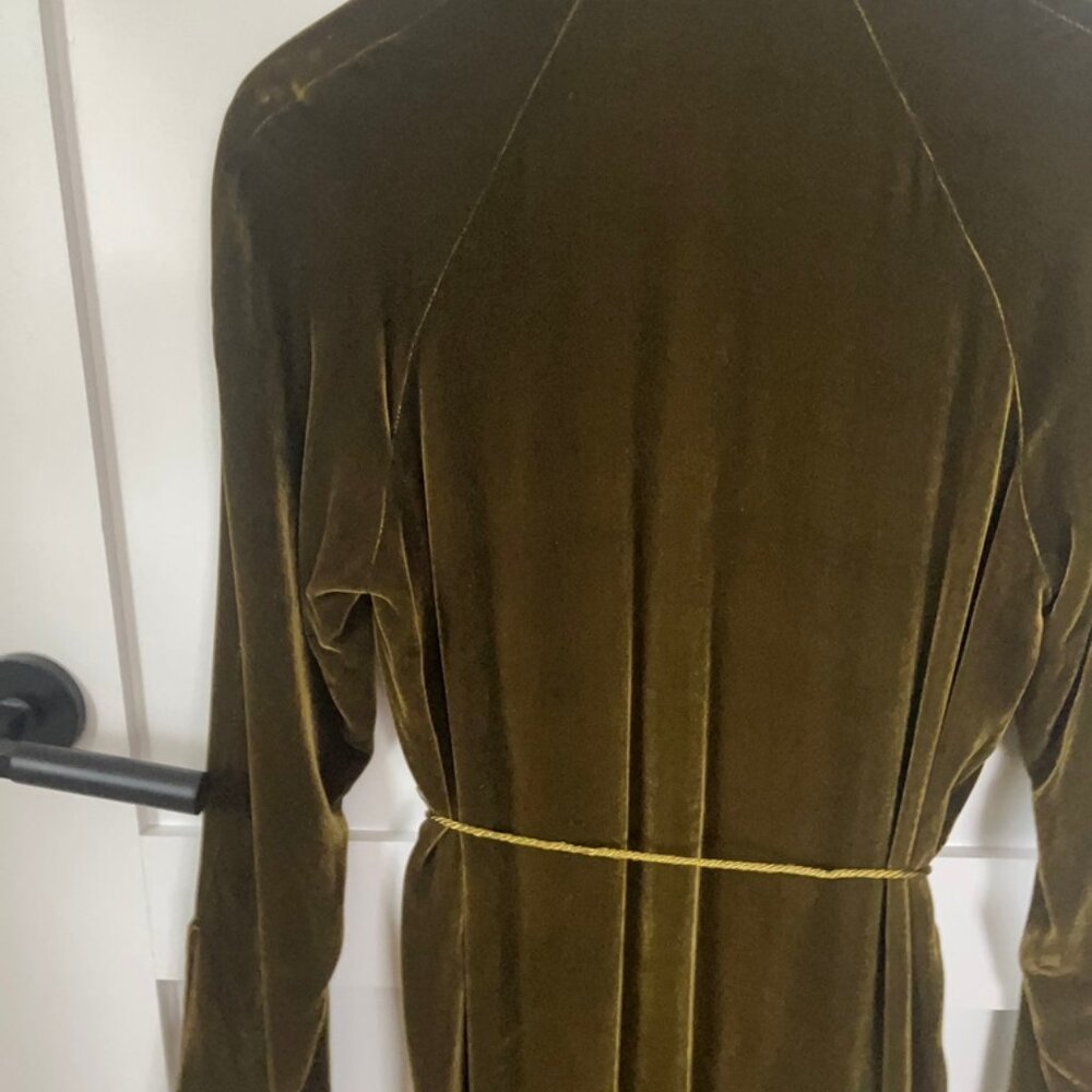 Zara Green Velvet Open Jacket Caftan Formal Dressing XS - Picture 6 of 15